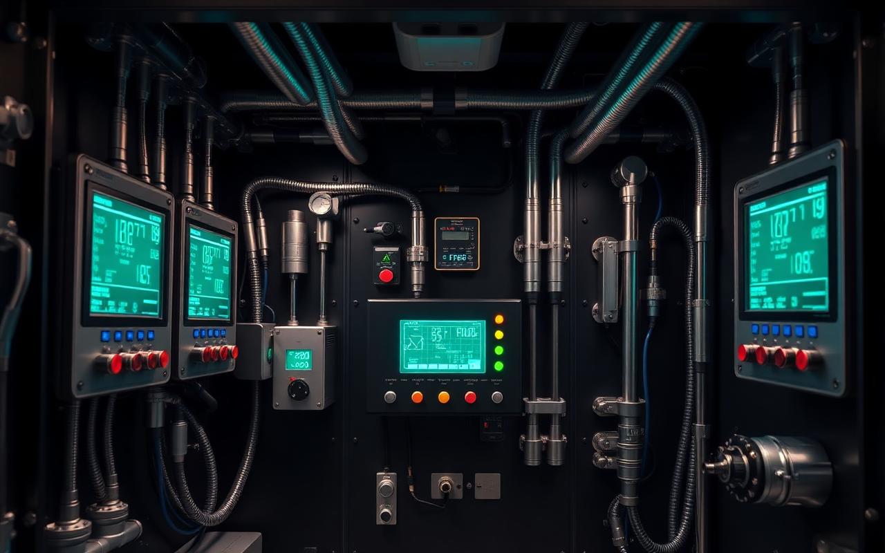 Continuous Emission Monitoring System cabinet with analyzers and sampling lines